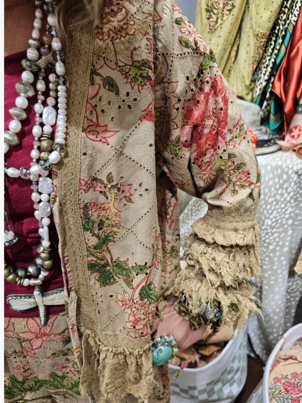 🎉 A RARE BIRD “TATTERED FLOWER “ A RARE BIRD HAND MADE TATTERED FLOWER JACKET